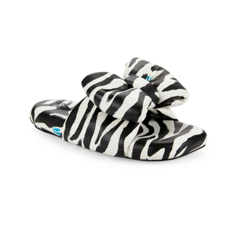 Off-White Zebra 🦓 Print Extra Padded Leather Platform Black and White Sandal NWT